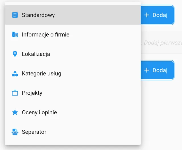 Aplikacja: dodawanie sekcji do strony firmowej